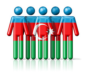 Image showing Flag of Azerbaijan on stick figure