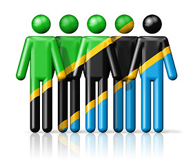 Image showing Flag of Tanzania on stick figure