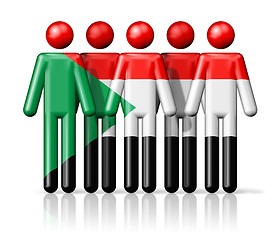 Image showing Flag of Sudan on stick figure