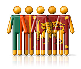 Image showing Flag of Sri Lanka on stick figure