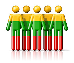 Image showing Flag of Lithuania on stick figure
