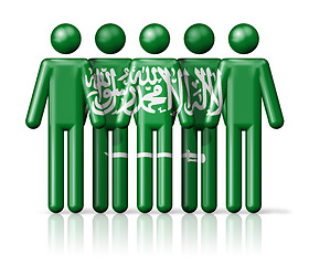 Image showing Flag of Saudi Arabia on stick figure