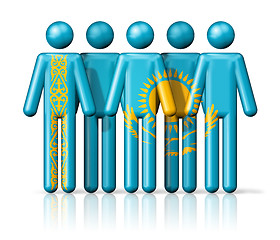 Image showing Flag of Kazakhstan on stick figure