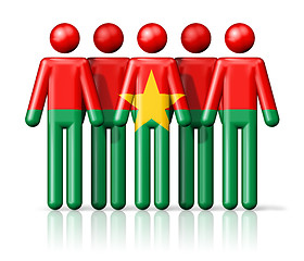 Image showing Flag of Burkina Faso on stick figure