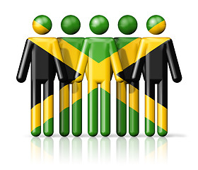 Image showing Flag of Jamaica on stick figure