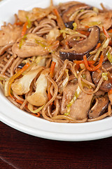 Image showing buckwheat noodles with chicken