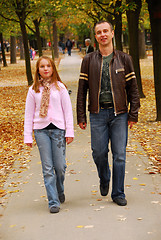 Image showing Father daughter walk