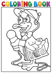 Image showing Coloring book duck reporter theme 1