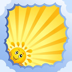 Image showing Cloudy frame with summer theme 3