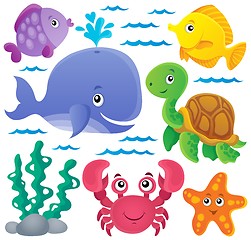 Image showing Ocean fauna thematic collection 1