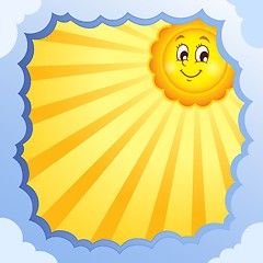 Image showing Cloudy frame with summer theme 1