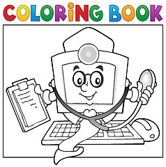 Image showing Coloring book computer doctor theme 1