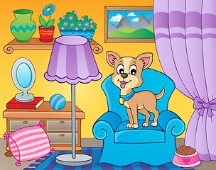 Image showing Room with dog on armchair