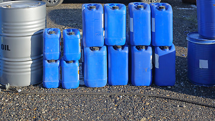 Image showing Plastic barrels