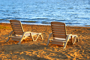 Image showing Beach chairs