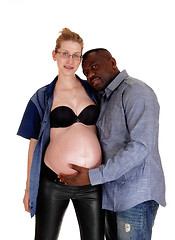 Image showing Pregnant woman with her African man.