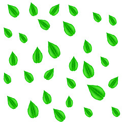 Image showing Green Leaves Pattern