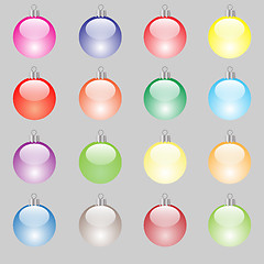 Image showing Set of Colorful Christmas Balls 