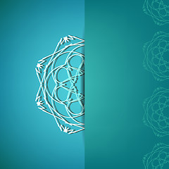 Image showing Ornamental Pattern Ion Azure Background