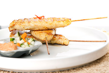 Image showing Chicken Satay Thai Skewers