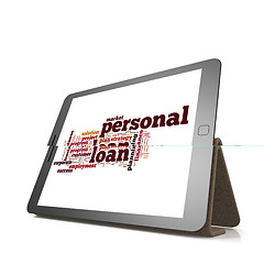 Image showing Personal loan word cloud on tablet