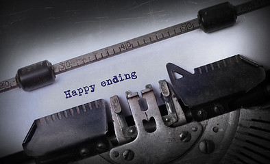 Image showing Vintage inscription made by old typewriter