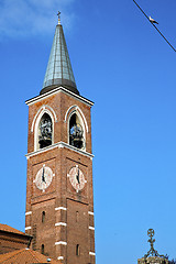 Image showing varano  in  italy   the   wall  and church tower bell sunny day 