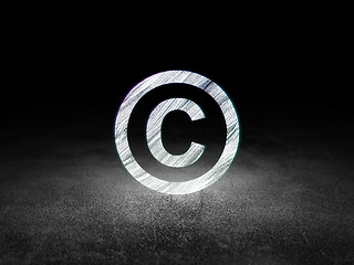 Image showing Law concept: Copyright in grunge dark room