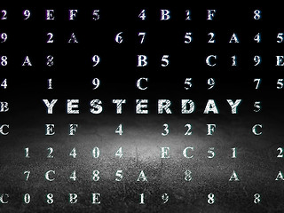 Image showing Timeline concept: Yesterday in grunge dark room