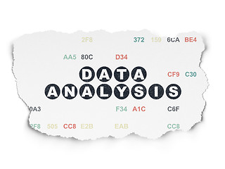 Image showing Information concept: Data Analysis on Torn Paper background