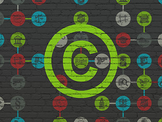 Image showing Law concept: Copyright on wall background