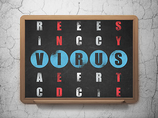 Image showing Security concept: word Virus in solving Crossword Puzzle