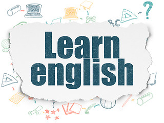 Image showing Education concept: Learn English on Torn Paper background