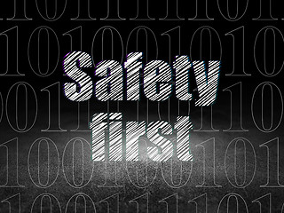 Image showing Privacy concept: Safety First in grunge dark room