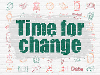 Image showing Time concept: Time for Change on wall background