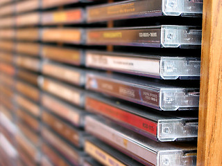 Image showing Music cd stack