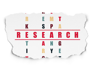 Image showing Marketing concept: word Research in solving Crossword Puzzle