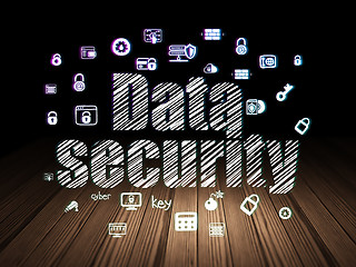 Image showing Safety concept: Data Security in grunge dark room