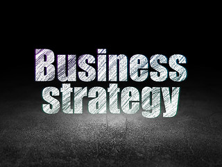 Image showing Finance concept: Business Strategy in grunge dark room