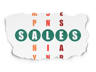 Image showing Marketing concept: word Sales in solving Crossword Puzzle