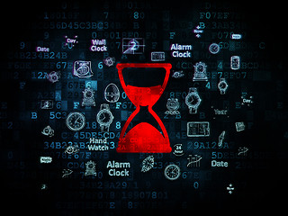 Image showing Time concept: Hourglass on Digital background