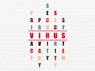 Image showing Safety concept: word Virus in solving Crossword Puzzle