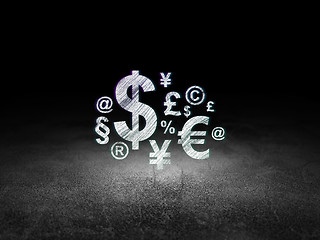 Image showing Business concept: Finance Symbol in grunge dark room