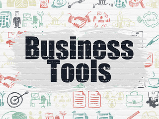 Image showing Business concept: Business Tools on wall background