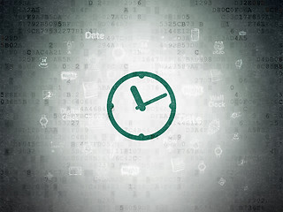 Image showing Timeline concept: Clock on Digital Paper background