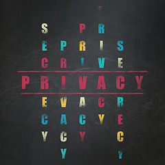 Image showing Protection concept: word Privacy in solving Crossword Puzzle