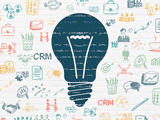 Image showing Finance concept: Light Bulb on wall background