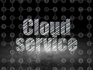 Image showing Cloud technology concept: Cloud Service in grunge dark room