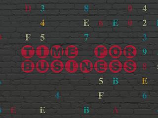 Image showing Time concept: Time for Business on wall background