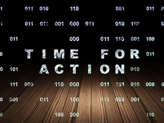 Image showing Timeline concept: Time for Action in grunge dark room